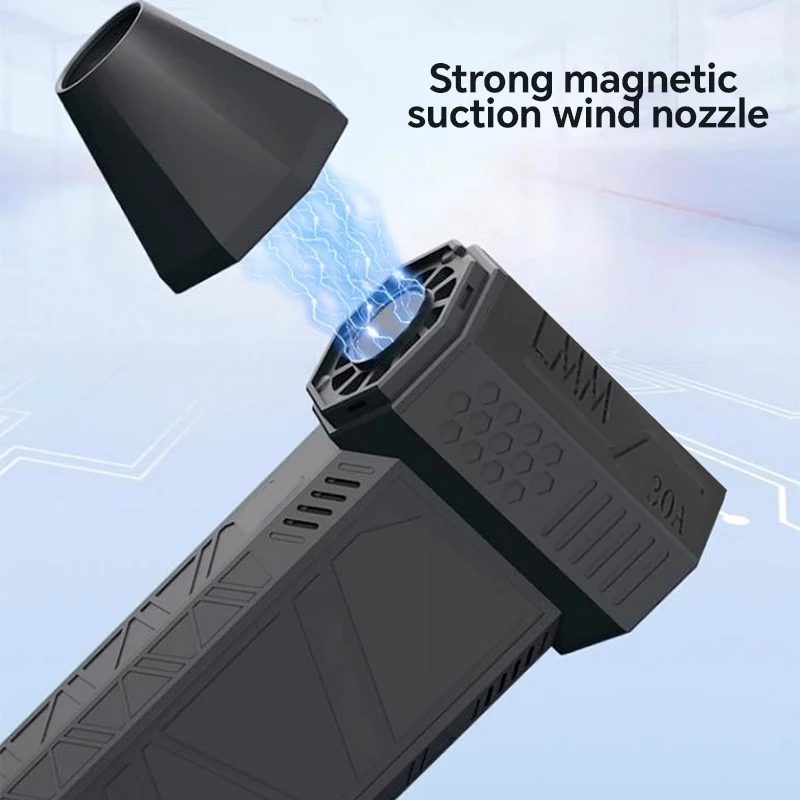 High-speed Turbo Dusting Hair Dryer - 130,000 Rpm Brushless Violent Fan Handheld Rechargeable Outdoor Powerful