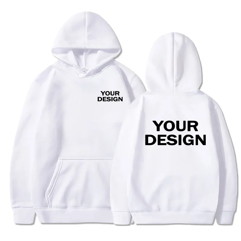 Sudaderas con capucha con estampado personalizado para hombre y mujer, ropa informal holgada, sudaderas con capucha de Color sólido, sudaderas de calle con personalidad de manga larga