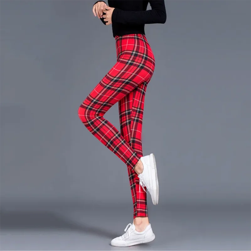 Sexy Plaid Schlank Leggings Casual Hohe Taille Elastische Mode Böden Leggings Frauen Fitness Camouflage Leggings Workout Leggings