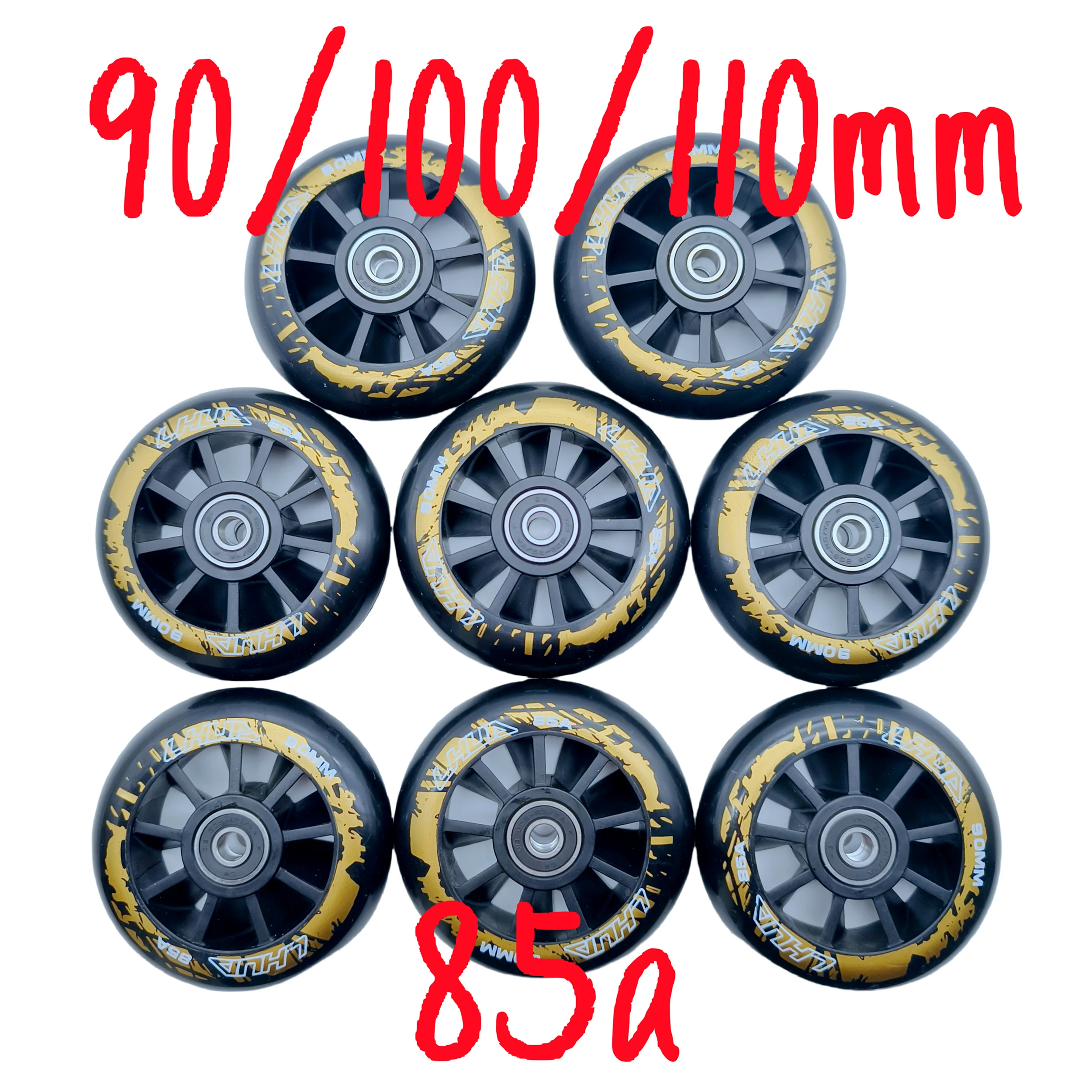 Roue de vitesse patin à roues alignées patin à roulettes 90mm 100mm 110mm 85A roue de vitesse blanche