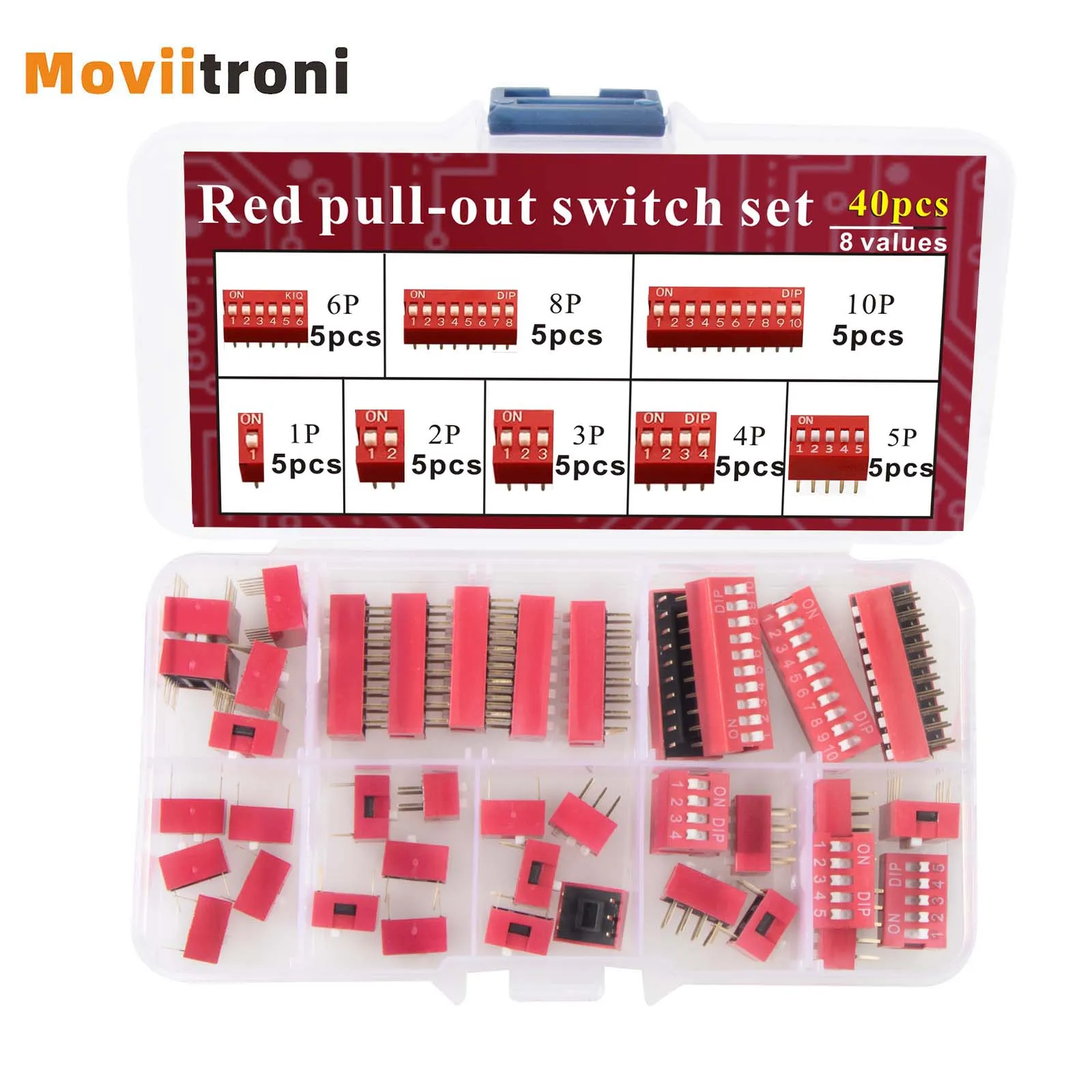 30/40 Uds interruptor Dip de tipo deslizante módulo de interruptores de doble fila 2,54mm 1 - 12 posiciones para placas de pruebas de circuito