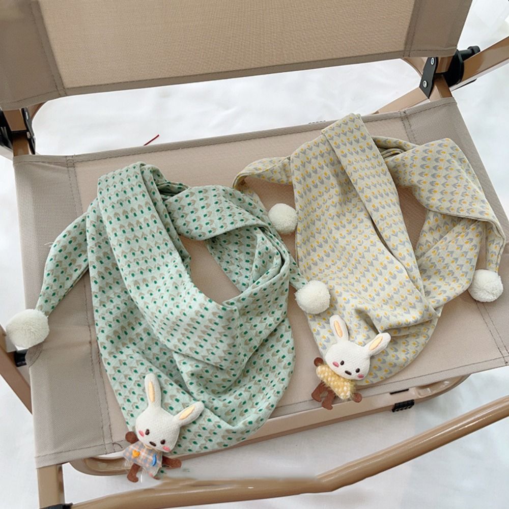 แฟชั่นบางน่ารักเด็กผ้าพันคอผ้าฝ้ายน่ารักกระต่ายเด็ก Neckerchief Windproof WARM Baby Bibs Boys