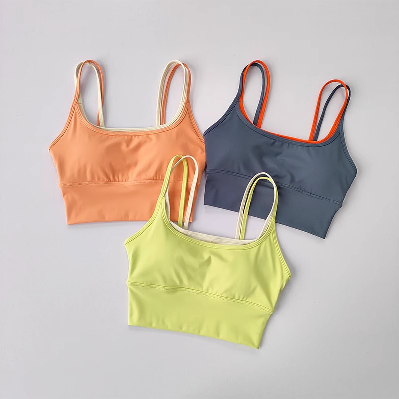 Sujetador deportivo para mujer, chaleco de gimnasio, Yoga, belleza, Top de tubo negro, Sujetador deportivo para correr, Top corto de Yoga, ropa interior, Sujetador deportivo Sexy
