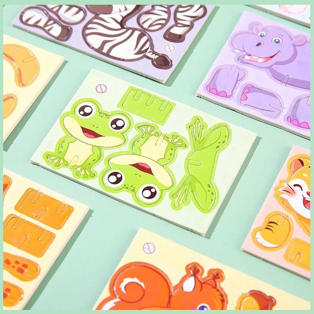 Rompecabezas de papel 3D tridimensional para niños, Mini Panda, juguete educativo de dibujos animados de animales, modelo de rompecabezas DIY, regalo de 10 piezas