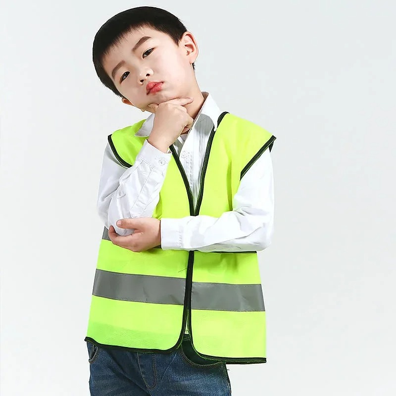 Gilet di sicurezza per bambini Abbigliamento riflettente Gilet protettivo per bambini Gilet di sicurezza fluorescente giallo ad alta visibilità per la scuola all'aperto