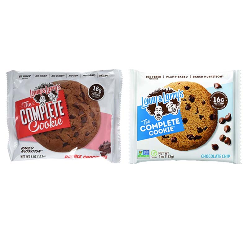 Lenny & Larry's Complete Cookie Chocolate Chip Plant Protein Vegan/Double Chocolate Complete Cookie Box 4oz(113g)*3 packs