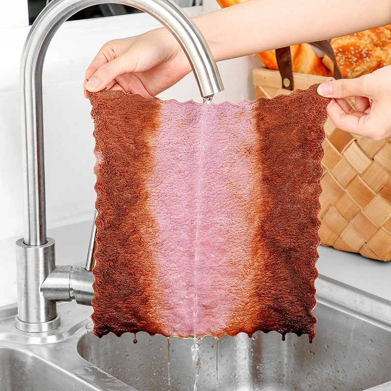 10pcs Microfiber Kitchen Cloth Dish Towels Super Absorbent Coral Velvet Dishtowels Nonstick Oil Washable Fast Drying