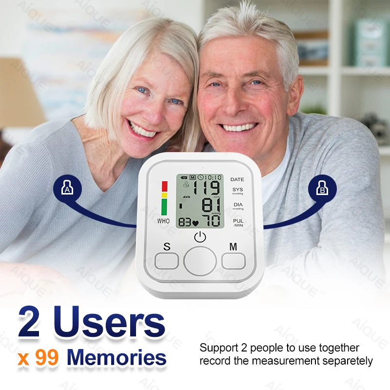 Monitor de presión arterial Digital automático para brazo, esfigmomanómetro, tonómetro, tensiómetro, medidor de pulso y frecuencia cardíaca, Monitor de voz BP