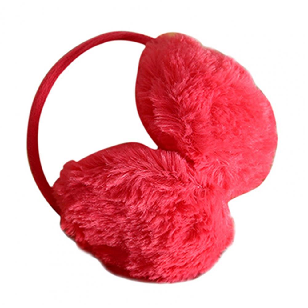Orejeras de piel sintética para mujer, Protector de oídos suave, cálido, Color sólido, orejeras de punto de felpa, calentador de orejas para invierno al aire libre