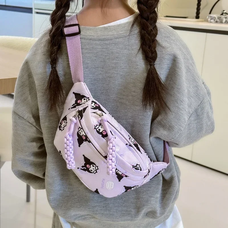 Sanrio Kuromi Borsa da petto Cinnamoroll Borsa a tracolla con tracolla Custodia in vita My Melody Hello Kitty Portamonete Regalo per ragazza per bambini