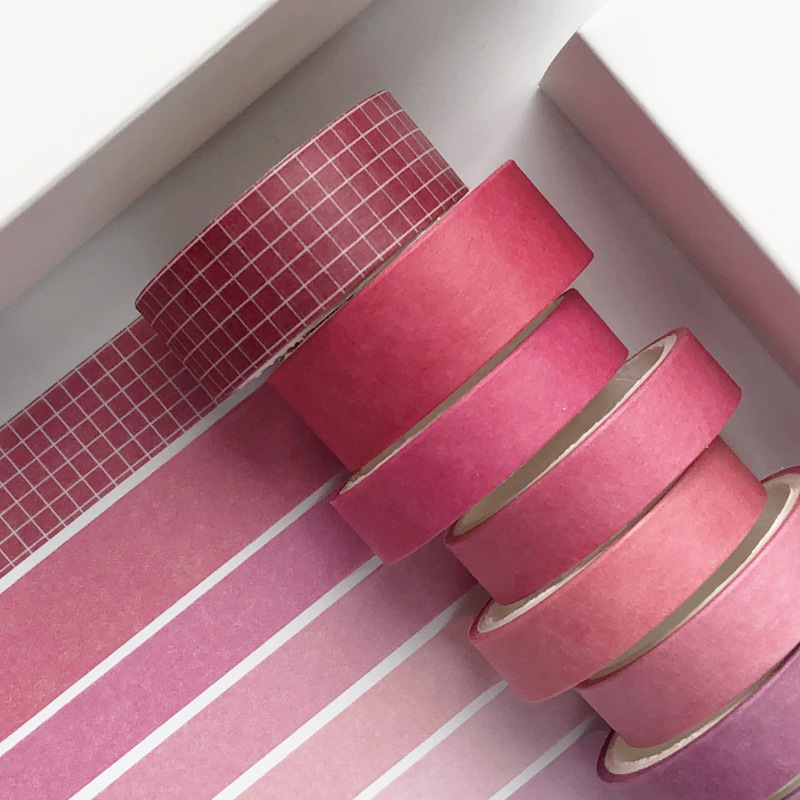 8 stuks pure kleur basisdecoratie Washi Masking Tape Scrapbooking Stationaire schoolbenodigdheden
