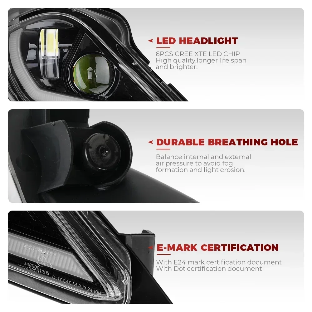 ATV DRL ヘッドライトターンシグナルライト ヤマハ ラプター 700R 700 YFZ450 YFZ450R YFZ450X ウルヴァリン 450 350 ラプター 250 350 2006-2025用