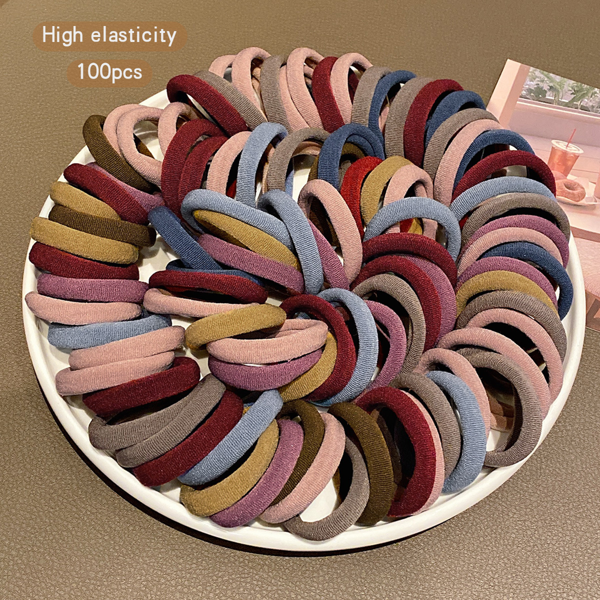 Durável estilo coreano acessórios de cabelo com bandas elásticas, alta elasticidade, adequado para uso diário, 100 sem costura