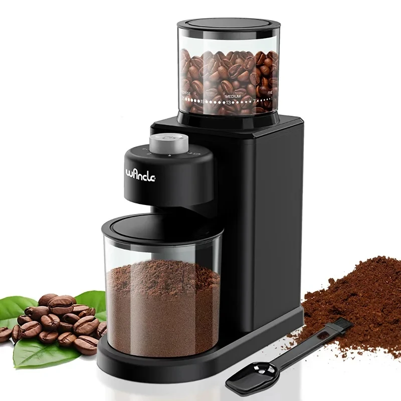 Molinillo de café Molinillo cónico eléctrico automático con soplador de polvo 25 molinados precisos para prensa francesa de café expreso 2-12 tazas