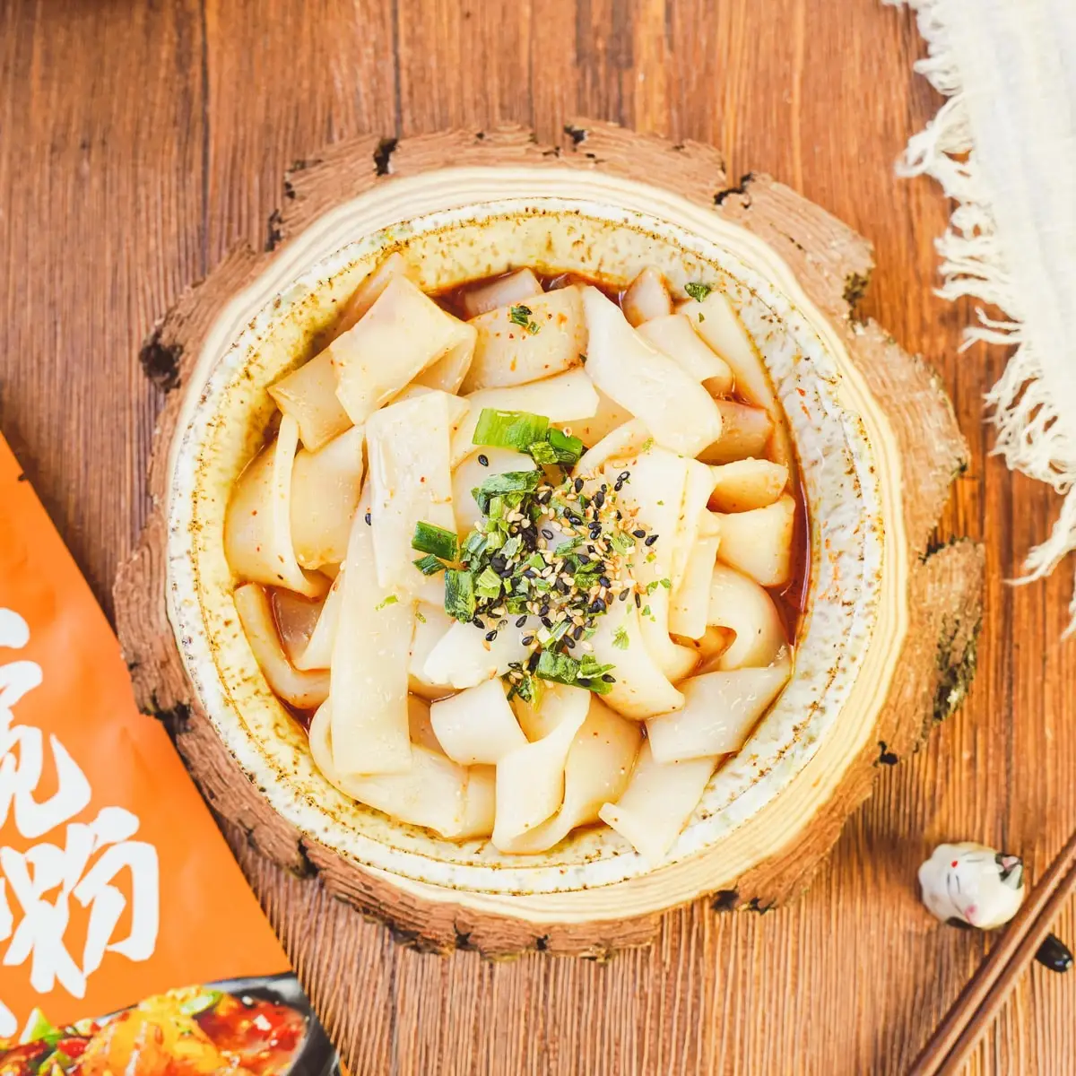 [6Packs] TianXiaoHua Wide Vermicelli Noodles with Sesame Sauce - Packaging May Vary, 9.45oz*6Packs