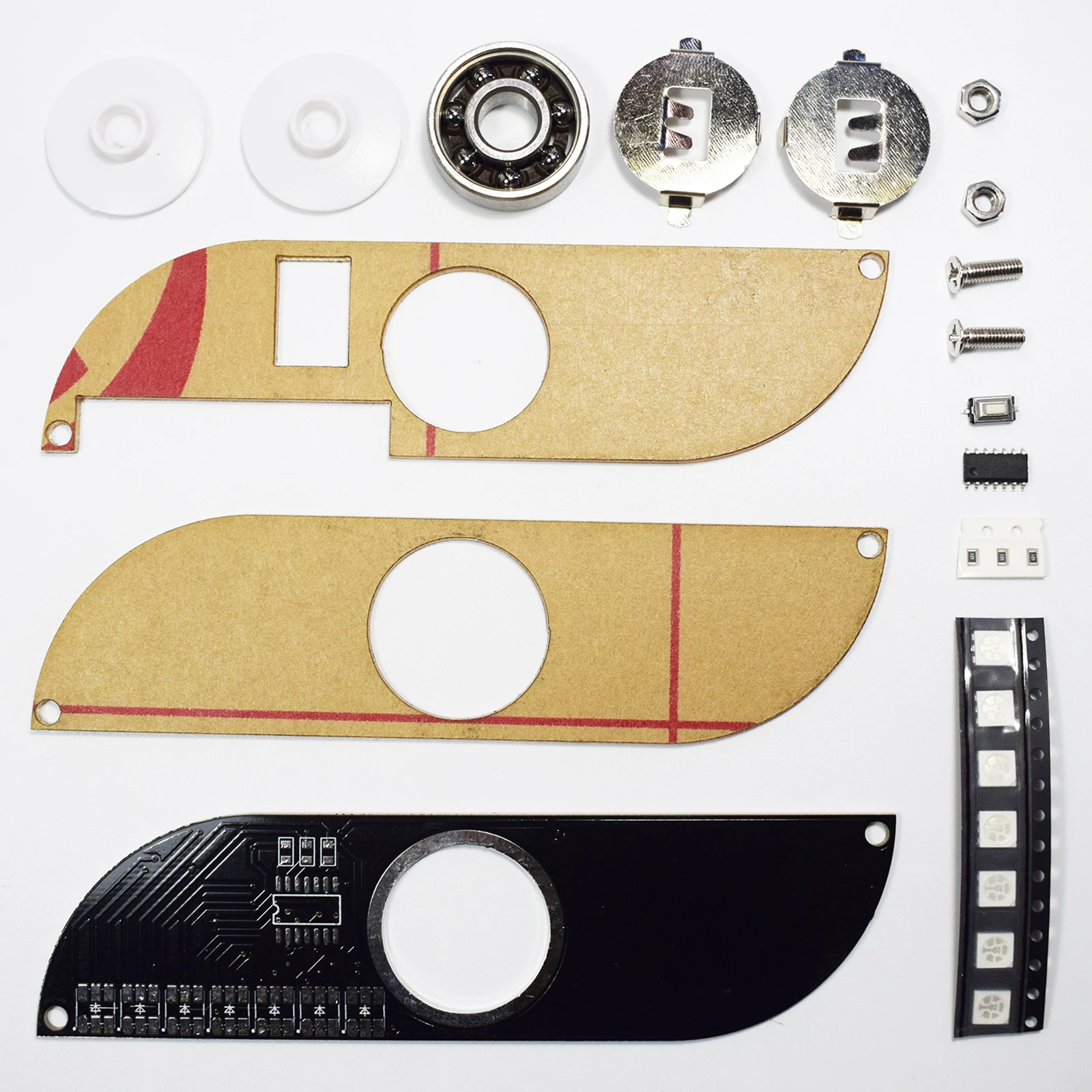 DIY Full Color LED High-Speed Rotating Boomerang Bearing Hand Finger Spinner Creative POV Soldering SMT Training Kit