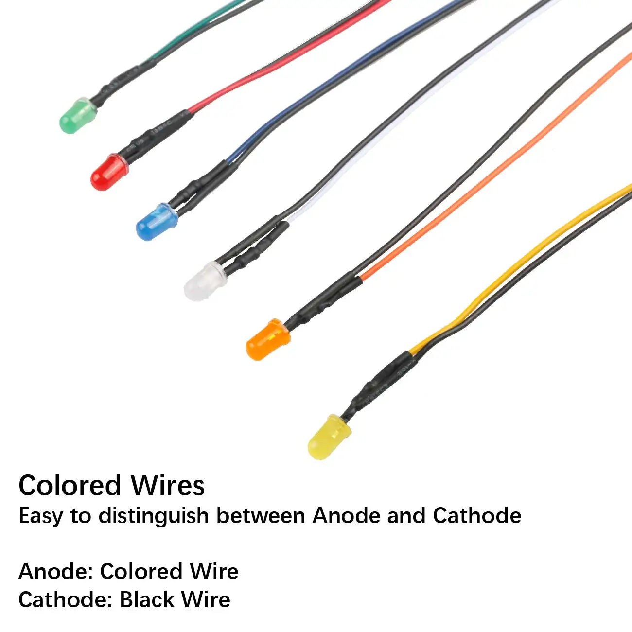 25pcs Prewired Led Diode Lights 12v Fast Slow Flash RGB Emitting Diodes 5mm Lamp DIY Projects White Red Green Blue Orange Yellow