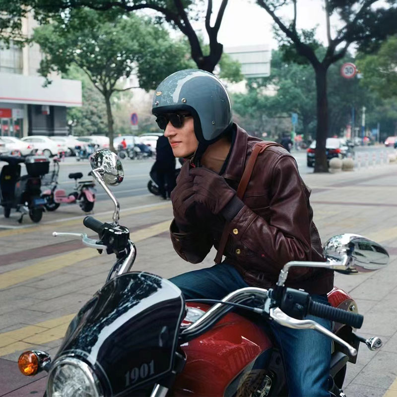 Casco de Moto de fibra de vidrio para montar en Scooter, protector de cabeza de cara abierta, estilo Retro TT & Cocos, 3/4 Jet, aprobado por DOT