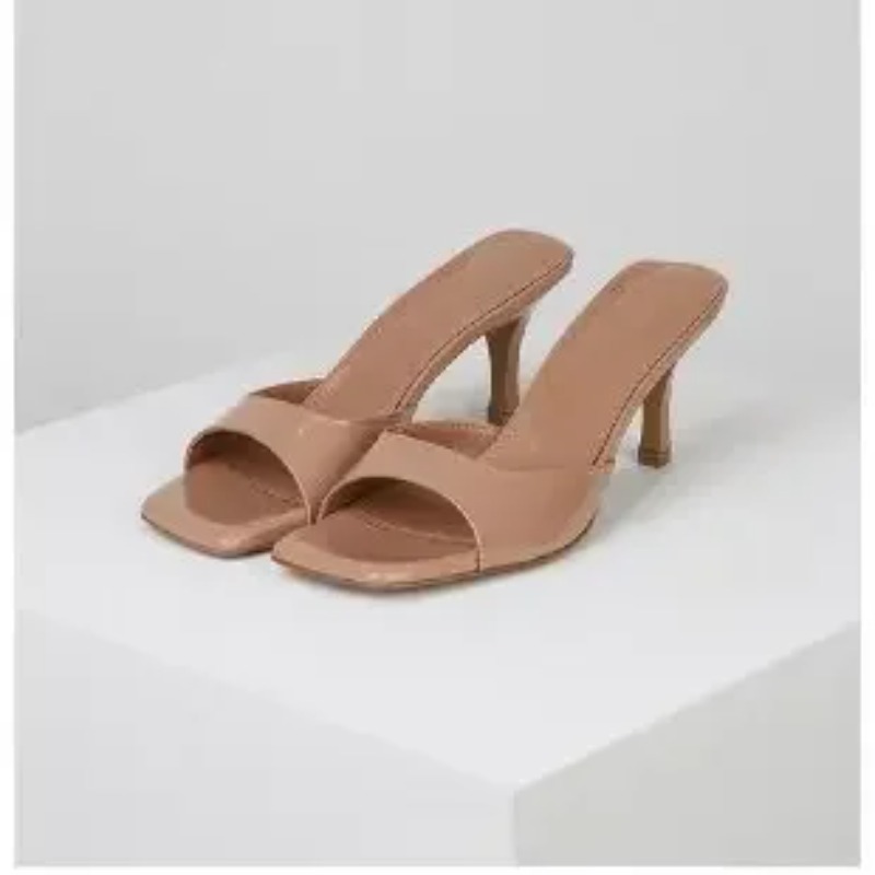 Новые летние новые тапочки, женские трендовые пикантные туфли большого размера с квадратным носком на тонком каблуке, женские повседневные тапочки на каблуке, zapatos 35-42