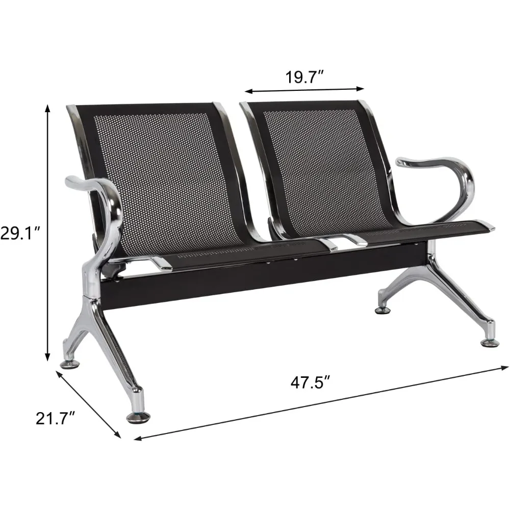 Waiting Room Bench - Waiting Room Chairs with Arms Airport Reception Bench, Lobby Bench Seating Waiting Area Chairs