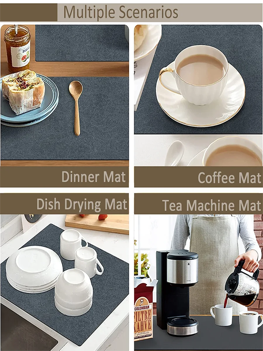 Vikama simples prato de café tapete de drenagem cozinha banheiro diatomácea terra lavável fundo antiderrapante resistente à sujeira capacho