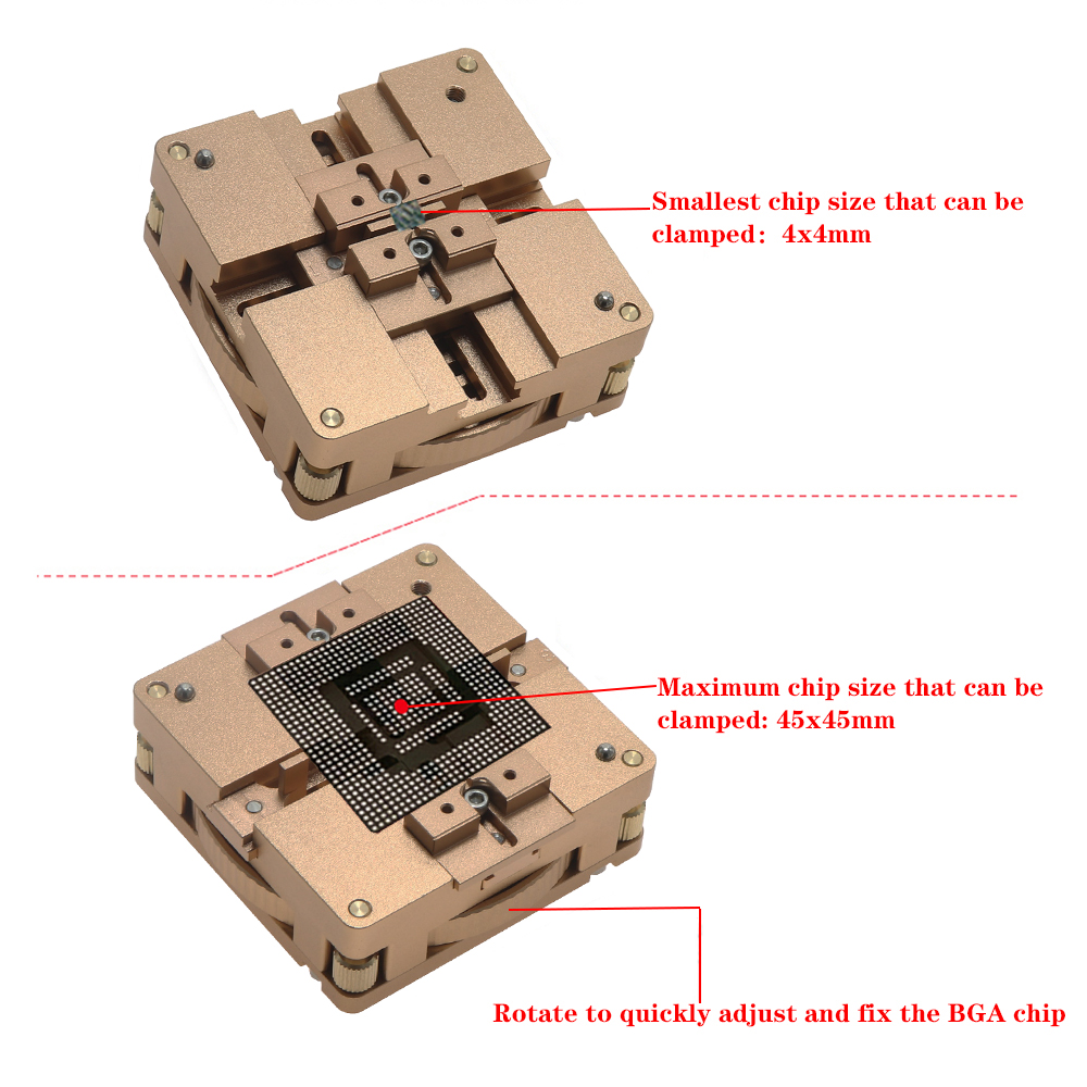 Kit de estação de reballing bga de liga de alumínio, 80mm/90mm, 90*90mm, estação de reballing bga com 10/peças, estêncil universal, bolas de solda