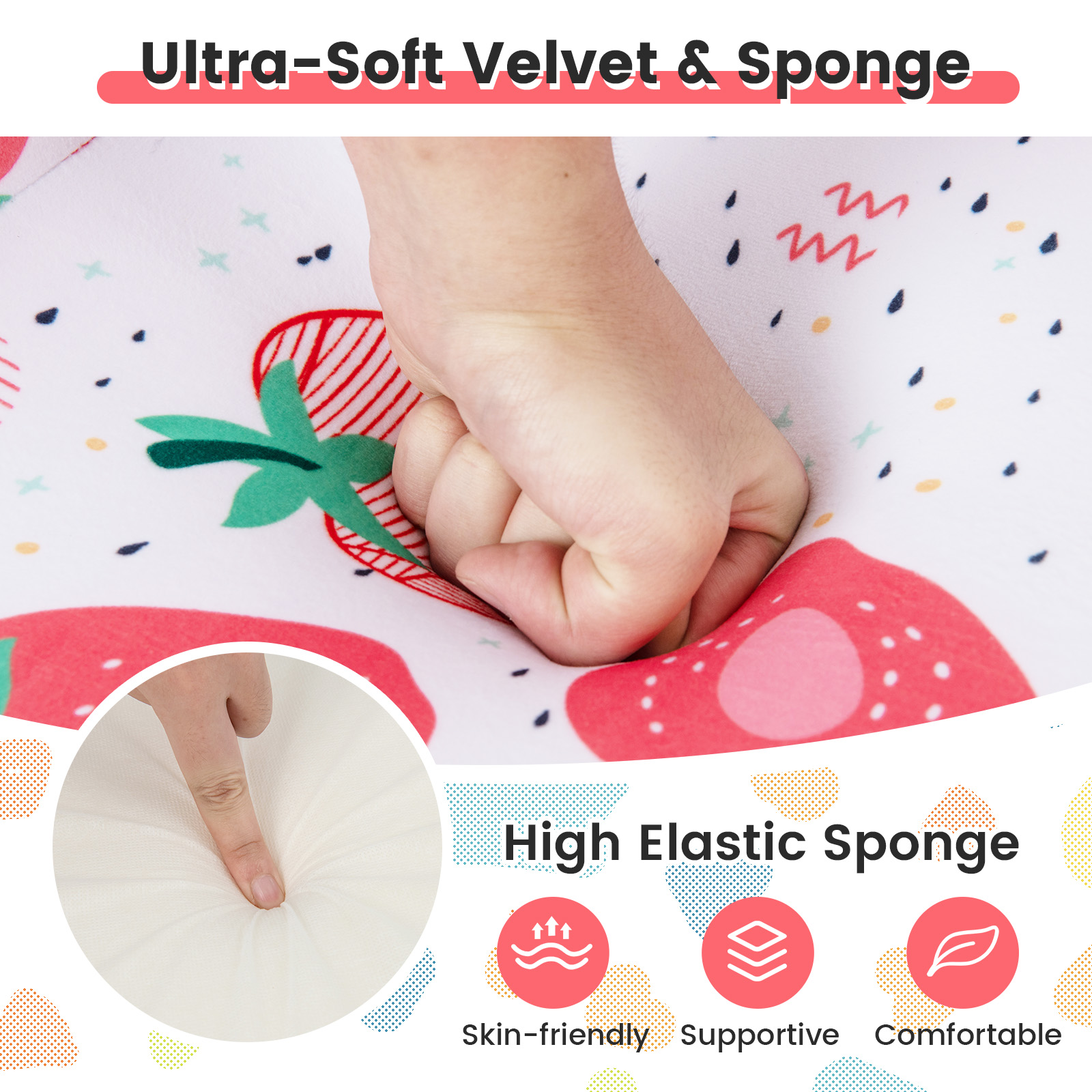 GOFLAME Sofa Foam Filled Armchair, Toddler Sofa Couch with High-density Sponge, Padded Pillow