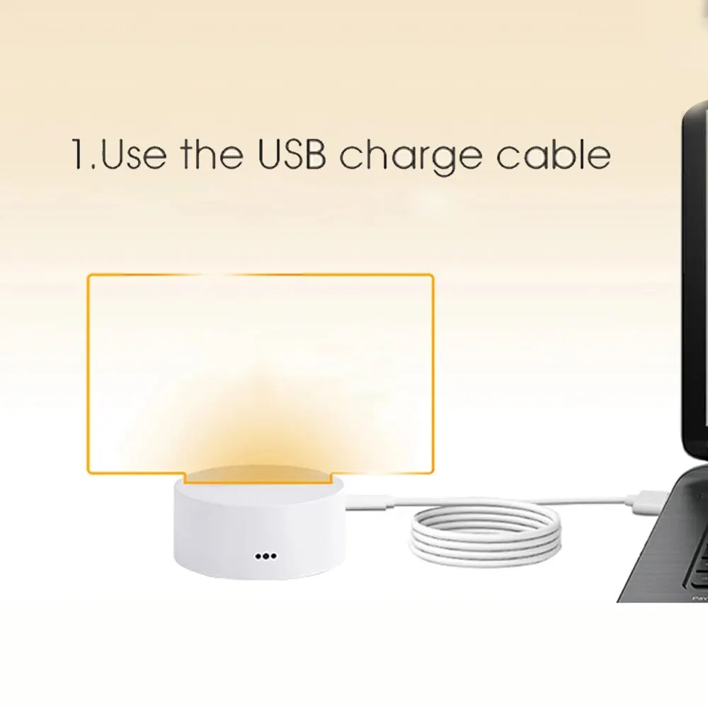 Criativo LED Night Light com Caneta, Nota Tábua, Mensagem USB, Feriado, Decoração Lâmpada, Presente para Crianças, Namorada