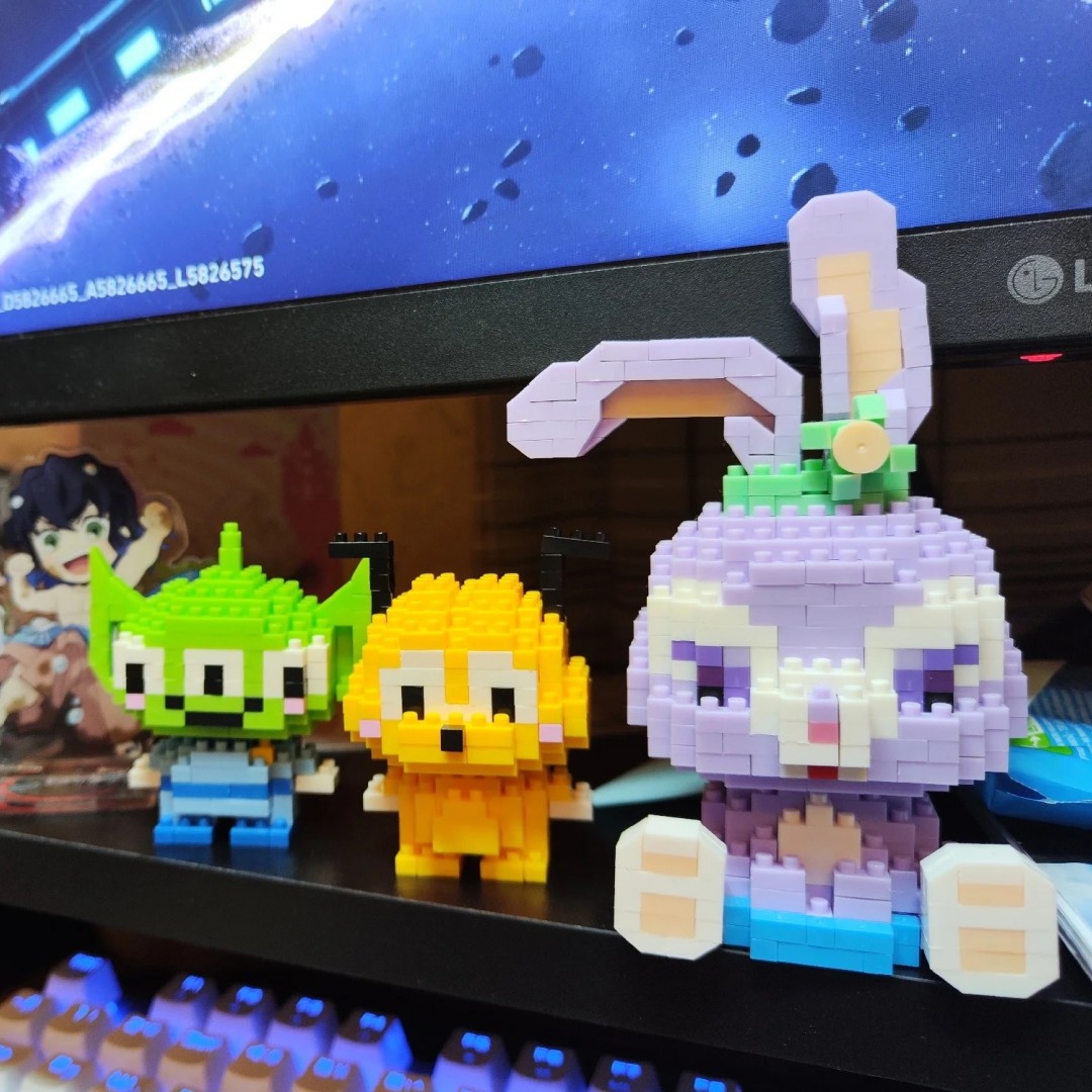 ディズニー 108 スタイルステッチリナベルハローキティビルディングブロックプリンセス漫画フィギュアレンガ子供の組立おもちゃモデルギフト