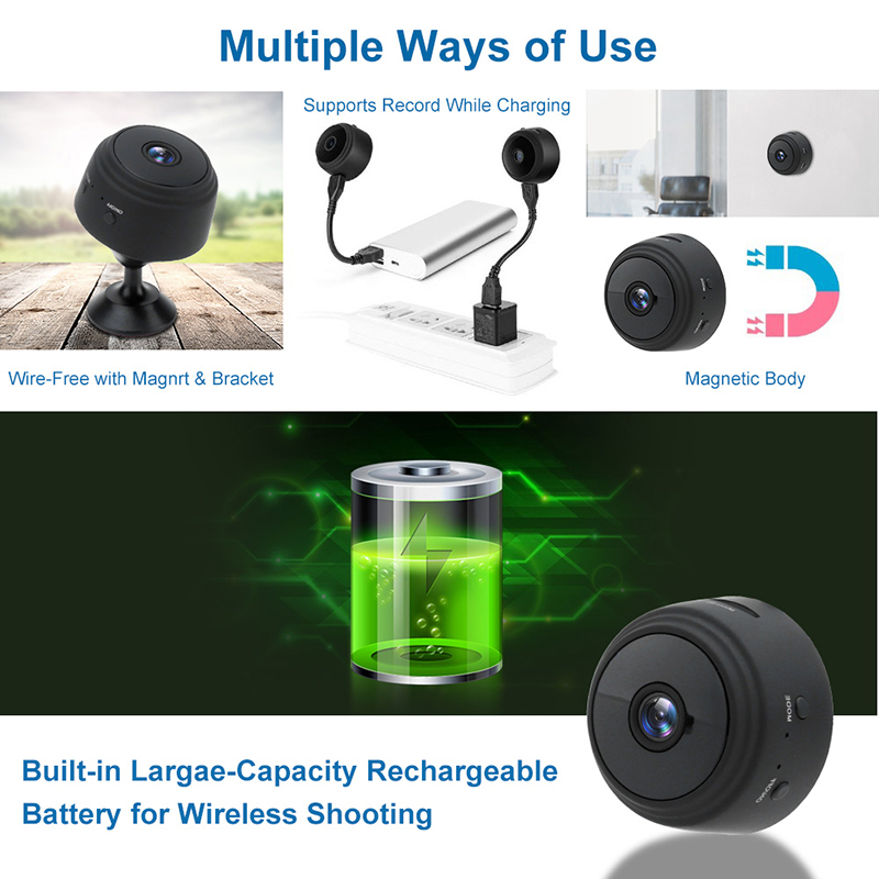 Mini cámara A9 1080P HD Wifi, grabadora de vídeo, Monitor de seguridad inalámbrico para el hogar, videocámaras inteligentes remotas para bebés y Mascotas