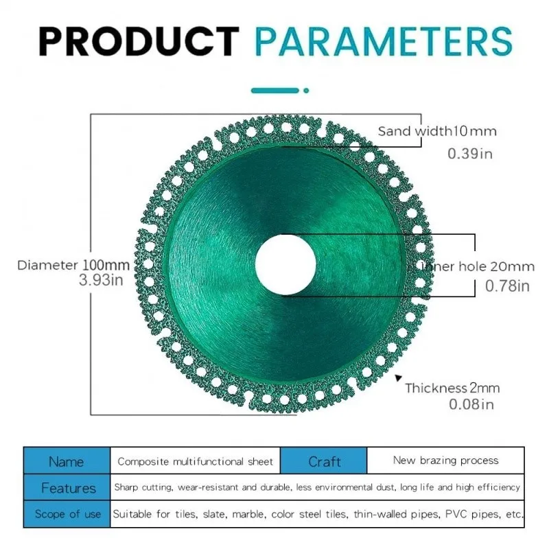 1 STKS Zaagblad Disc Voor Grinder 4 Inch Diamant Ultradunne Snijden Zaagblad Geschikt Voor Keramisch Glas Metaal Hout Snijgereedschap
