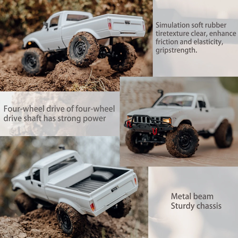 子供用電動ラジコンカー1:16,C24-1 g,4wd 2.4,クローラー,登山トラック,LEDライト,1/16,子供用ギフト玩具