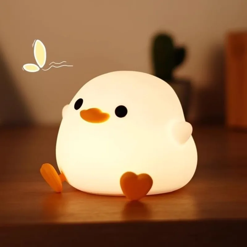 Duoduo Enten-Nachtlicht, süßes Entenlicht, Touch-Steuerung, wiederaufladbares Nachtlicht, geeignet für den Einsatz im Schlafzimmer und im Wohnzimmer