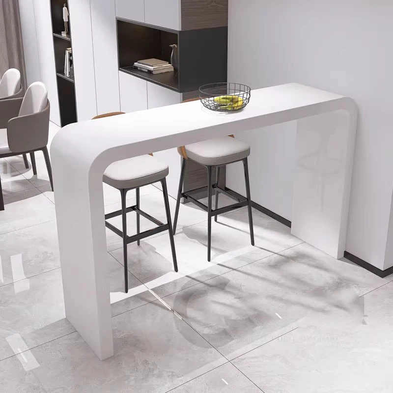Mesa de bar branca estreita para coquetel, portátil, minimalista, alta, mesa de jantar, luxo, hautes, móveis para sala de estar