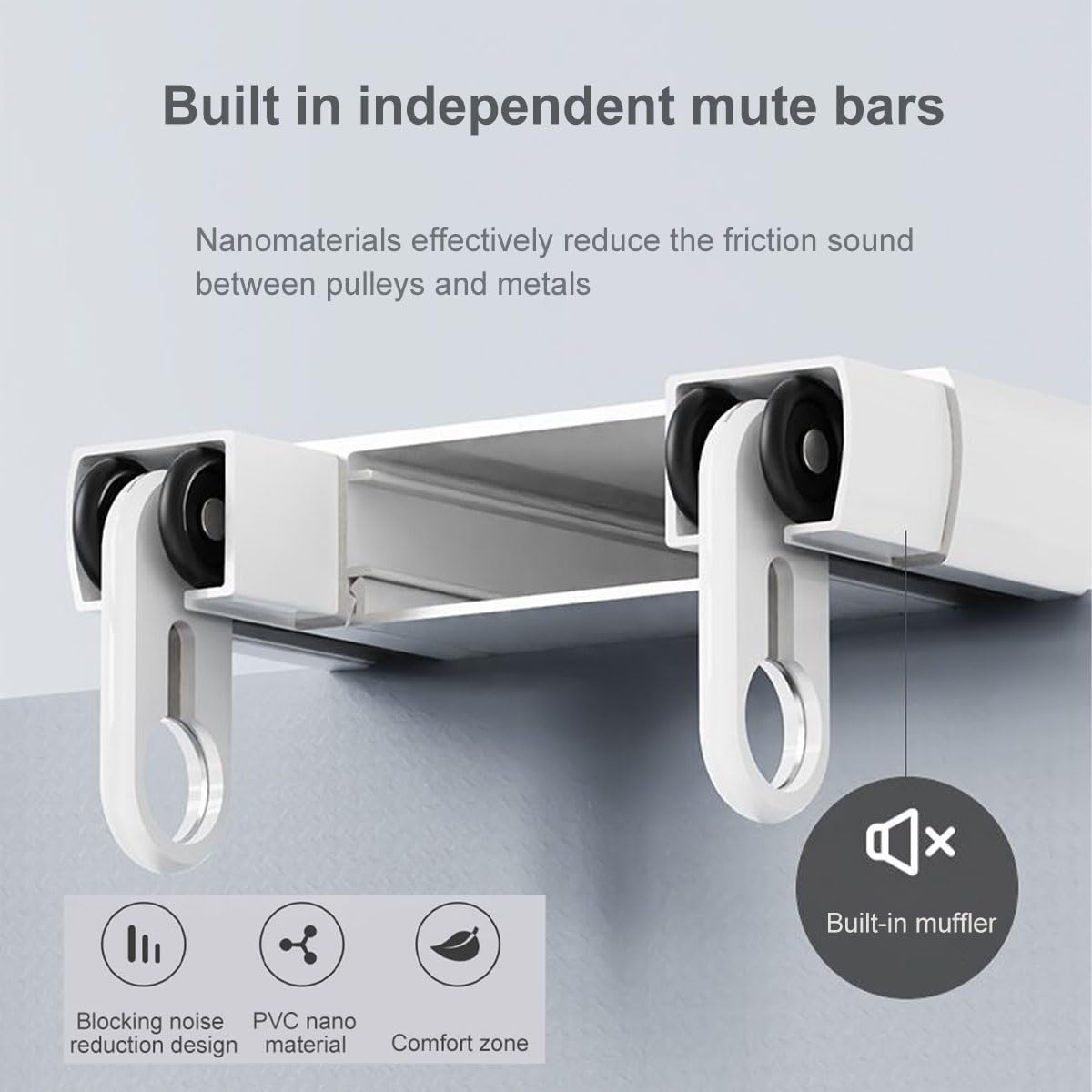 riel de Cortina de Techo silencioso, riel de Cortina Oculto de Alta Resistencia, Personalizable, Adecuado para Sala de Estar, b