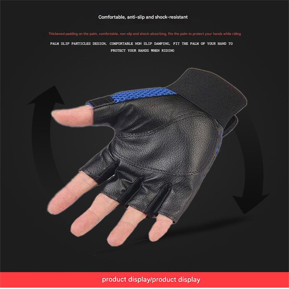 Luvas sem dedos de couro PU, luvas de rebite de caveira masculina e feminina, capitão pirata, luvas de fitness hip-hop, motocicleta ha