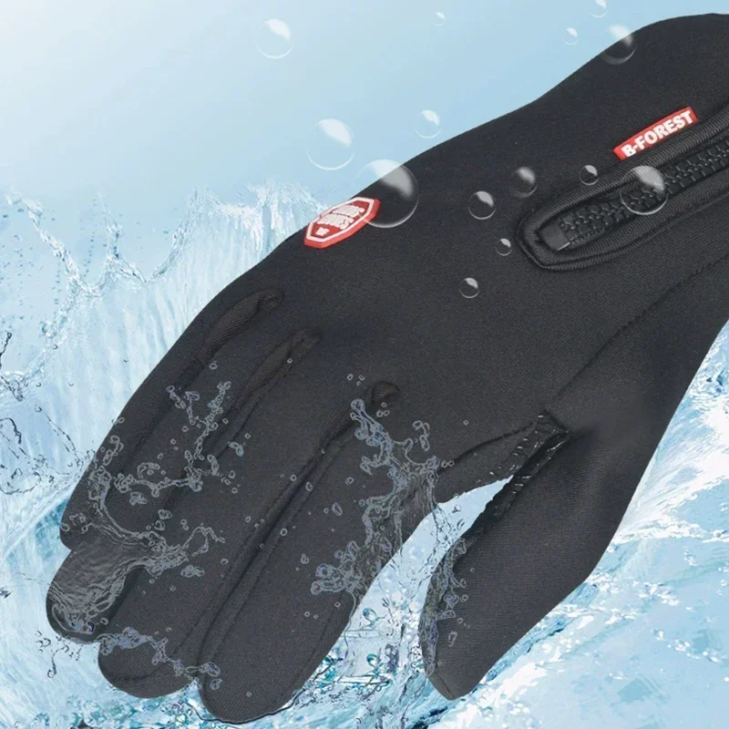Luvas de inverno para homens à prova dwindproof água à prova de vento luvas frias snowboard motocicleta equitação condução quente touchscreen luva com zíper