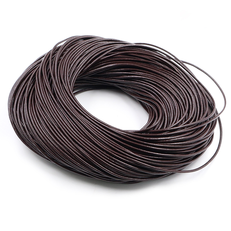 1.0/1.5/2/2.5/3/4/5mm 4 cores couro de vaca genuíno redondo tanga cabo diy pulseira descobertas corda corda para fazer jóias