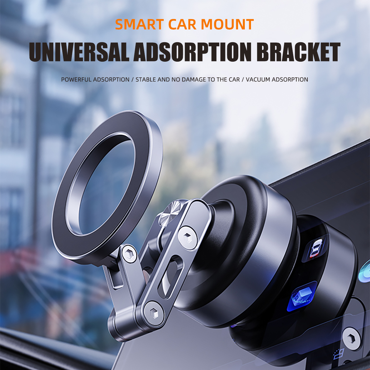 Ventosa magnética a vácuo para carro, suporte universal dobrável para celular, suporte universal para telefone automático para 4-7 polegadas