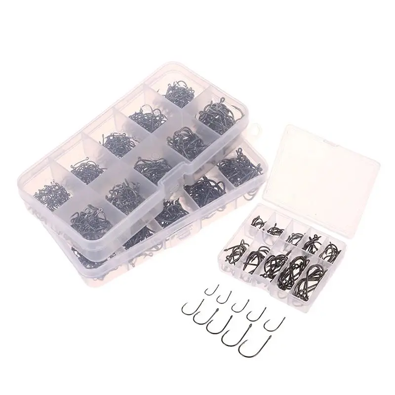 100-2000 Pieces Set Boxed Fish Hooks Tube Inverted Hooks Outdoor Fishing In Lakes Rivers