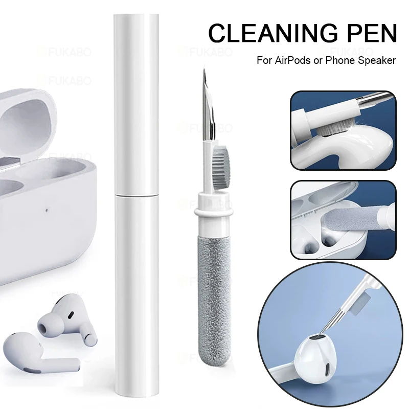 Herramienta de limpieza de auriculares Bluetooth para Airpods Pro 3 2 1, Kit de limpieza de estuche de auriculares duradero, bolígrafo de cepillo limpio para Xiaomi Airdots 3Pro