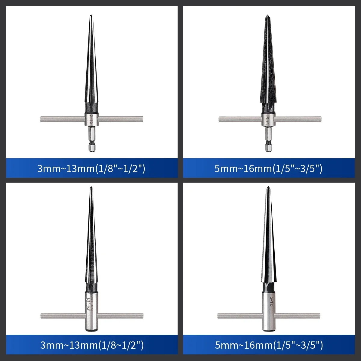 1PCS Taper Reamer Hand Metal Reamer Deburring Hole Handheld Reamer For Wood Metal Plastic Drilling Tools