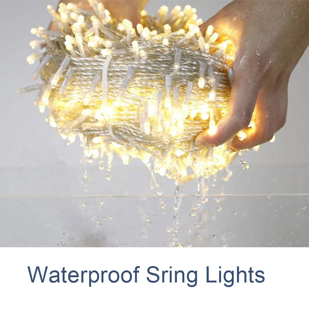 Luces de decoración navideña, 220V, 10M, 20M, 30M, 50M, 100M, 8 modos para fiesta de boda, luces Led de hadas