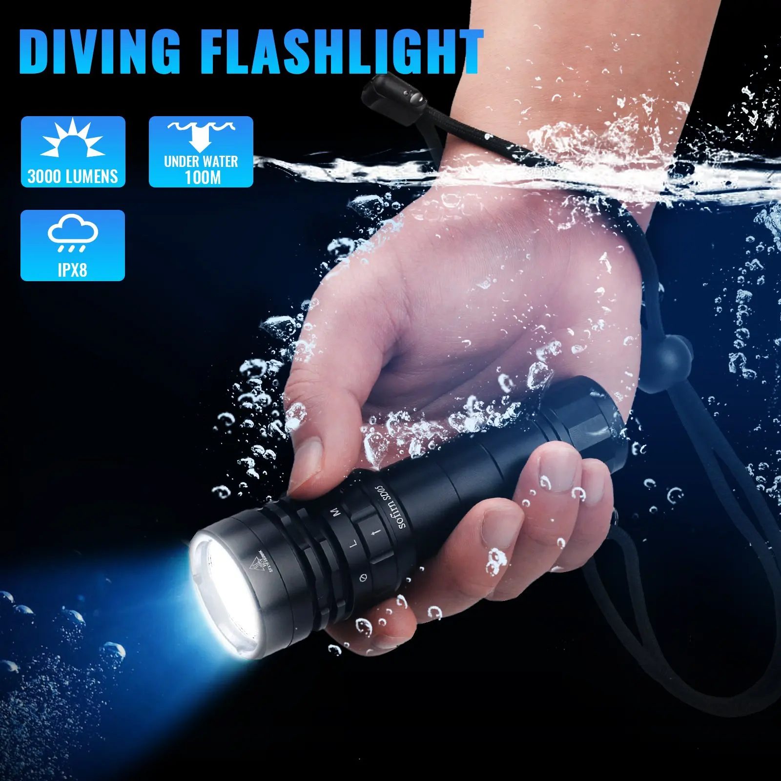 Sofirn SD05 Lặn Biển Ánh Sáng XHP50.2 Siêu Sáng 3000lm 21700 Lặn Đèn Pin Với Công Tắc Từ 5000K 6500K