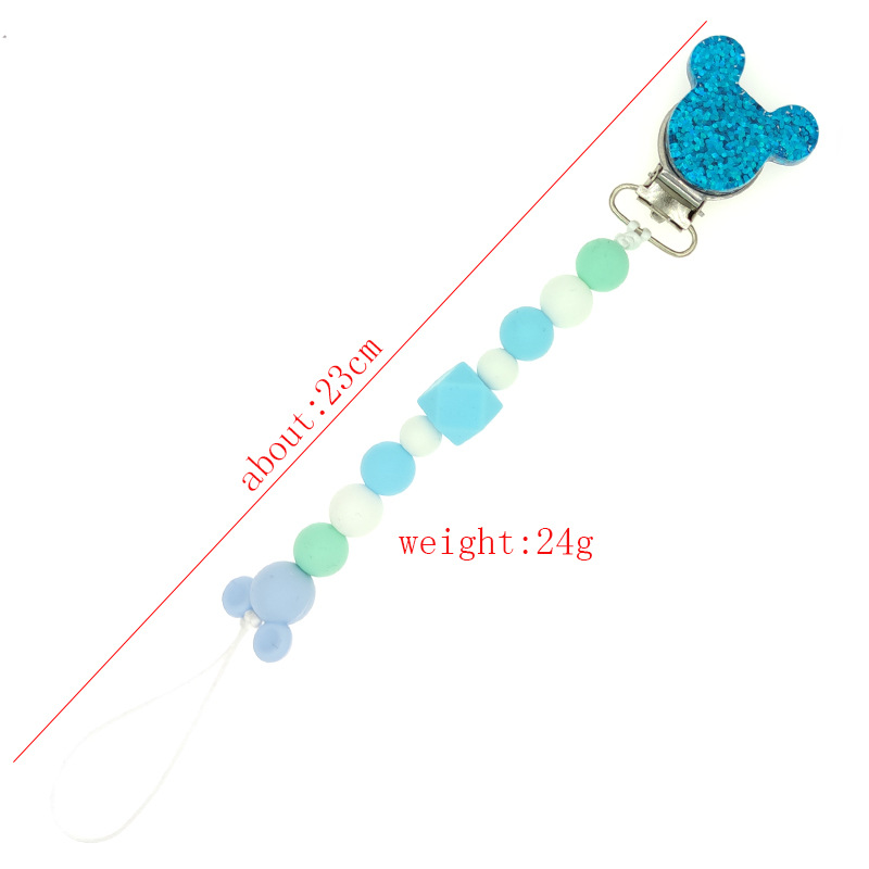 Baby Pacifier คลิปโซ่ซิลิโคนลูกปัดยางกัดของเล่น Dummy ผู้ถือ Pacifier CHAIN ของขวัญ