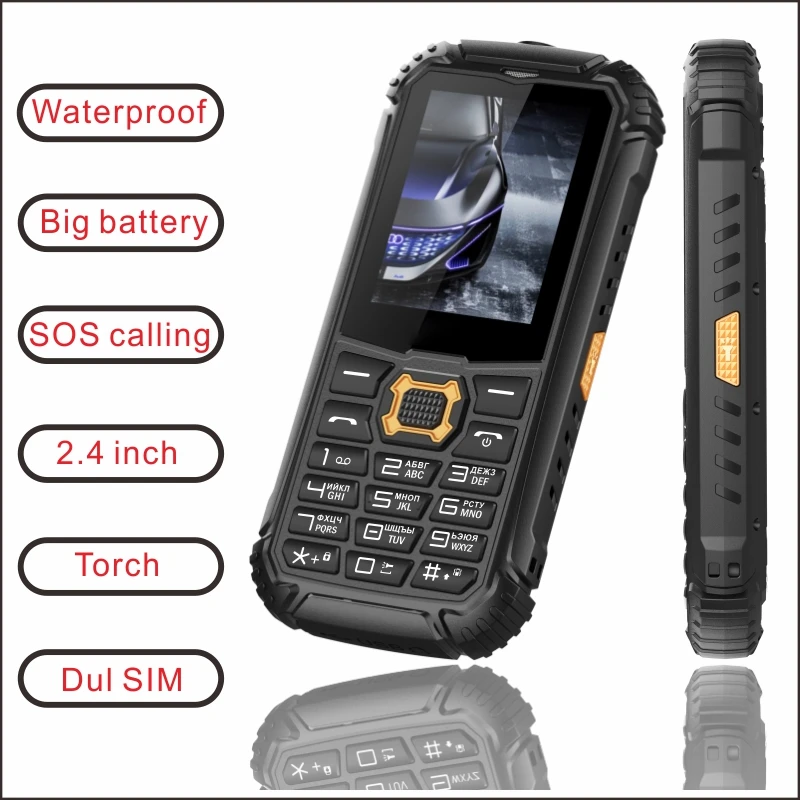 EAOR IP68 Chắc Chắn Điện Thoại Chống Nước Chống Bụi Bàn Phím Điện Thoại Dual SIM 3000MAh Pin Lớn Bấm Điện Thoại Tính Năng Điện Thoại có Đèn Pin