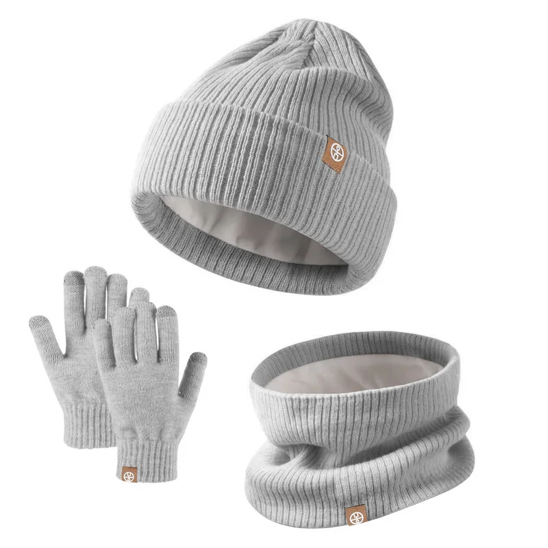 2025 Guanti lavorati a maglia per bambini caldi Cappelli Sciarpe Set da 3 pezzi Cappelli caldi invernali per esterni Set da tre pezzi Regali all'ingrosso