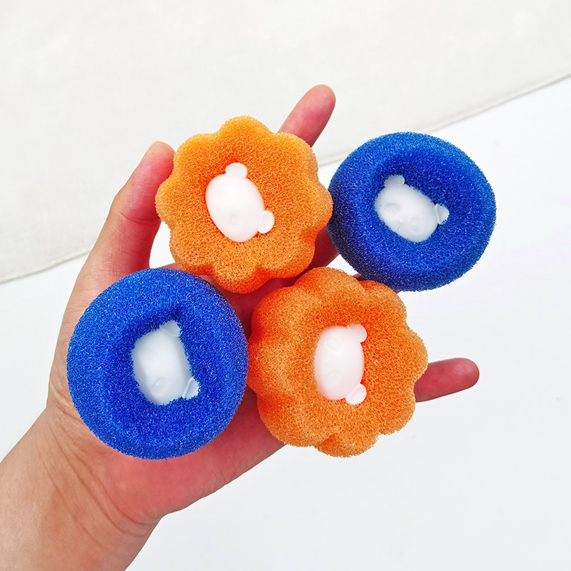 8pcs เครื่องซักผ้าฟองน้ําทําความสะอาดลูก Lint Removal ซักรีด Anti-Tangling Decontaminating ทําความสะอาดลูกซักรีด
