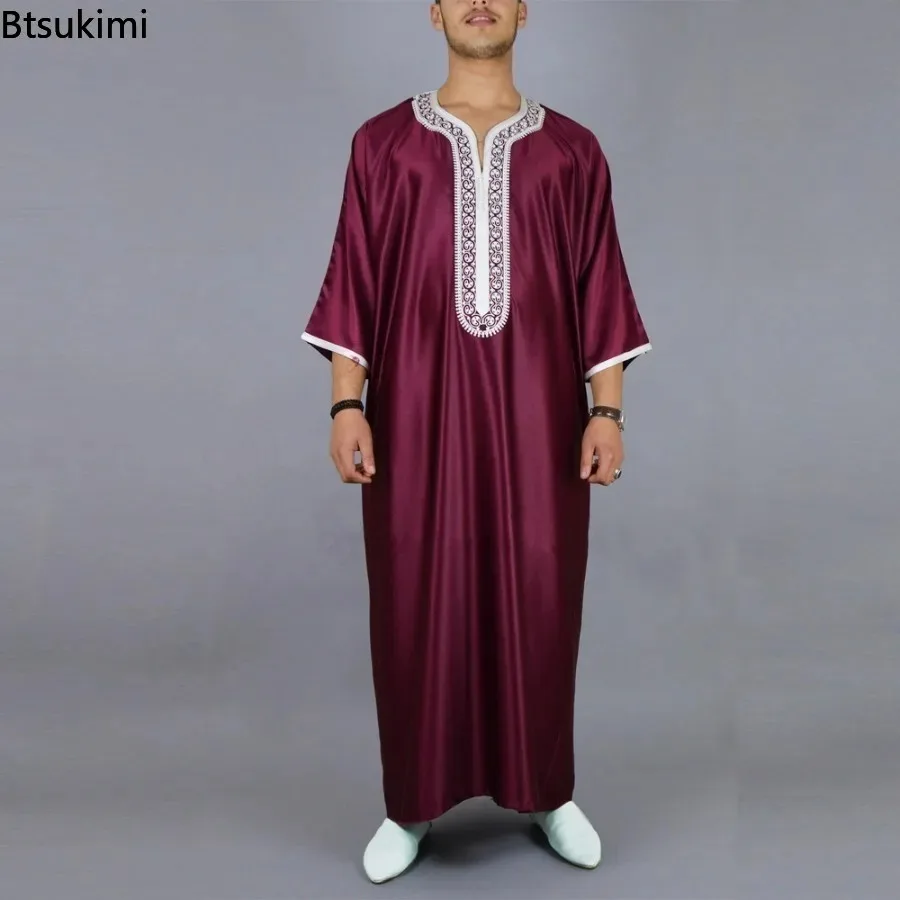 男性用の白いアバヤ,イスラム教徒のプリントドレス,長いアラブの服,カフタン,新しいギフト,2020