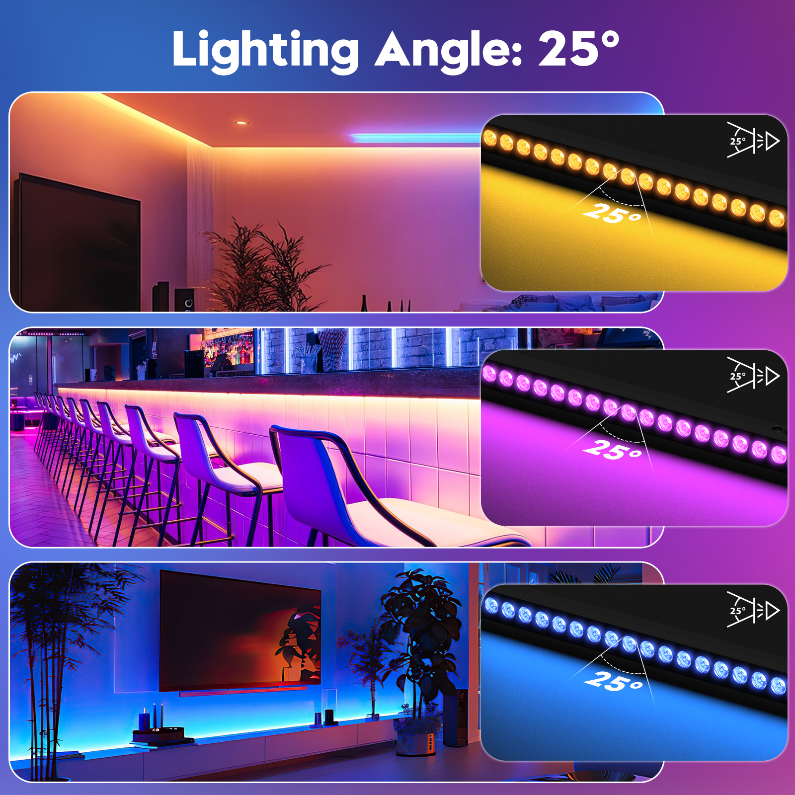 U'King 1/2Pcs 60W RGB 24LED Wall Wash Light Bar With Remote Controller DMX512 Stage Light Bar For DJ Wedding Party Church Music